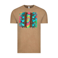 Vintage Coffee hippie peace sign butterfly leopard and tie dye brushstroke Vintage Tee - Artiststas