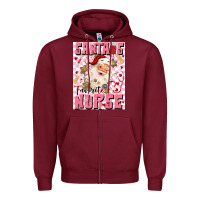 Burgundy santas favorite nurse Zipper Hoodie - MaliasSmallBusiness