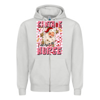Dove Grey santas favorite nurse Zipper Hoodie - MaliasSmallBusiness