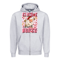 Heather Grey santas favorite nurse Zipper Hoodie - MaliasSmallBusiness