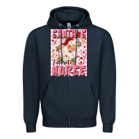 Navy santas favorite nurse Zipper Hoodie - MaliasSmallBusiness