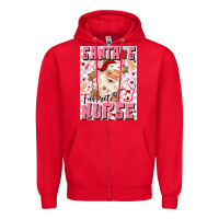Red santas favorite nurse Zipper Hoodie - MaliasSmallBusiness