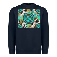 Navy gemstone leopard cowhide Heavyweight Sweatshirt - NancyCooperArtShop