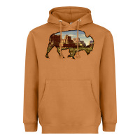 Meerkat Bison Silhouette Desert Landscape Heavyweight Hoodie - Bettercallsaul