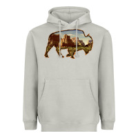 Moon Dust Bison Silhouette Desert Landscape Heavyweight Hoodie - Bettercallsaul