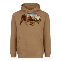 Toasted Coconut Bison Silhouette Desert Landscape Heavyweight Hoodie - Bettercallsaul