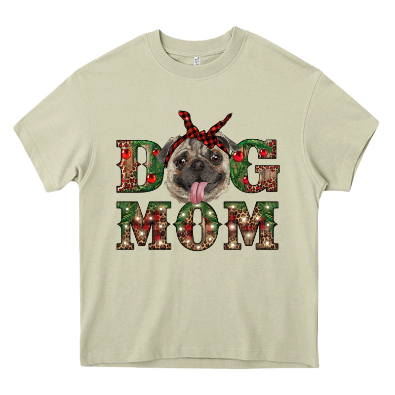 Christmas Pug Mom Heavy Core Tee by RanaPortraitStore | Teevron