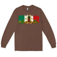 Chestnut lady of guadalupe mexican flag Long Sleeve Tee - JahusDesignShop