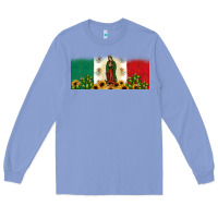 Colony Blue lady of guadalupe mexican flag Long Sleeve Tee - JahusDesignShop