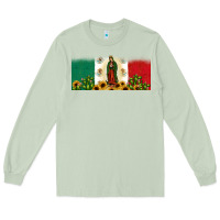 Matcha lady of guadalupe mexican flag Long Sleeve Tee - JahusDesignShop