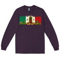 Plum lady of guadalupe mexican flag Long Sleeve Tee - JahusDesignShop