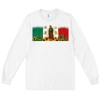 White lady of guadalupe mexican flag Long Sleeve Tee - JahusDesignShop