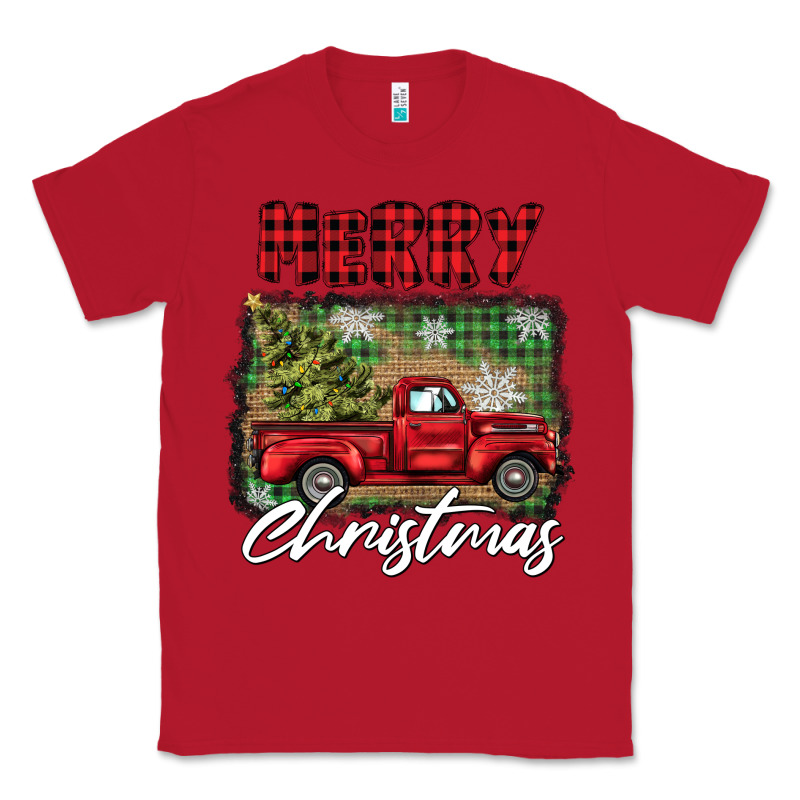 Merry Christmas Truck Classic Tee by BarkalooDesign | Teevron
