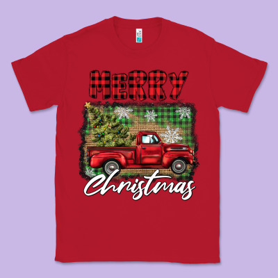 Merry Christmas Truck Classic Tee Designed By Barkaloodesign