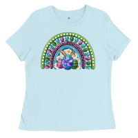 Baby Blue easter rainbow Ladies Tee - RanaPortraitStore