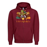 Burgundy western thankful thanksgiving turkey Zipper Hoodie - NancyCooperArtShop
