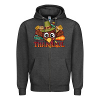 Charcoal Heather western thankful thanksgiving turkey Zipper Hoodie - NancyCooperArtShop
