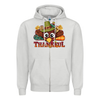 Dove Grey western thankful thanksgiving turkey Zipper Hoodie - NancyCooperArtShop