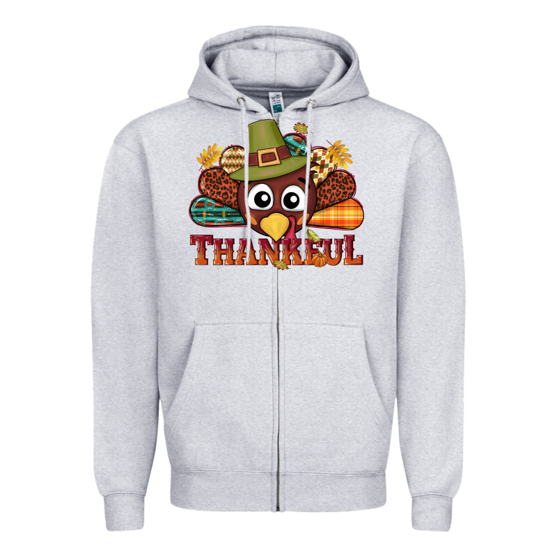 Western Thankful Thanksgiving Turkey Zipper Hoodie by NancyCooperArtShop | Teevron