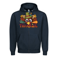 Navy western thankful thanksgiving turkey Zipper Hoodie - NancyCooperArtShop