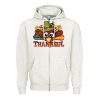 Oatmeal Heather western thankful thanksgiving turkey Zipper Hoodie - NancyCooperArtShop