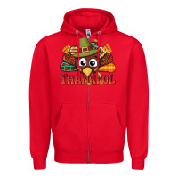 Red western thankful thanksgiving turkey Zipper Hoodie - NancyCooperArtShop