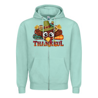 Seafoam western thankful thanksgiving turkey Zipper Hoodie - NancyCooperArtShop