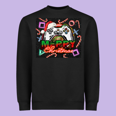 Gamer Merry Christmas Heavyweight Sweatshirt Designed By Nancycooperartshop