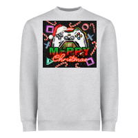 Heather Grey gamer merry christmas Heavyweight Sweatshirt - NancyCooperArtShop