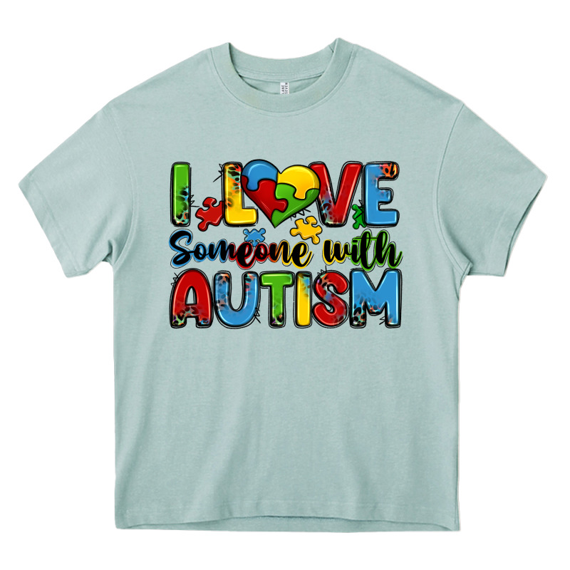 I Love Someone With Autism Heavy Core Tee by Zillion Design Studio | Teevron