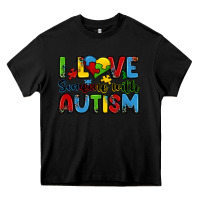 Black i love someone with autism Heavy Core Tee - Zillion Design Studio