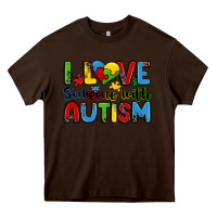 Chocolate Brown i love someone with autism Heavy Core Tee - Zillion Design Studio