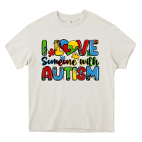 Cream i love someone with autism Heavy Core Tee - Zillion Design Studio