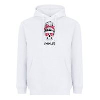 White Pink Flower Mom Skull Heavyweight Hoodie - Bettercallsaul