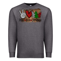 Charcoal Heather Peace Love Christmas Premium Sweatshirt - Bettercallsaul