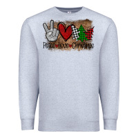 Heather Grey Peace Love Christmas Premium Sweatshirt - Bettercallsaul