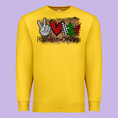 Peace Love Christmas Premium Sweatshirt Designed By Bettercallsaul