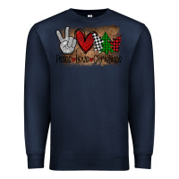 Navy Peace Love Christmas Premium Sweatshirt - Bettercallsaul
