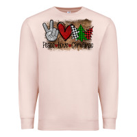 Pale Pink Peace Love Christmas Premium Sweatshirt - Bettercallsaul