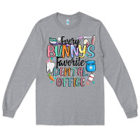 Heather Grey every bunnys favorite dental office Long Sleeve Tee - MaliasSmallBusiness
