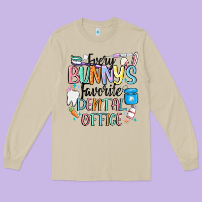 Every Bunnys Favorite Dental Office Long Sleeve Tee Designed By Maliassmallbusiness