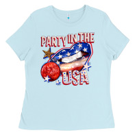 Baby Blue party in the usa billie wilder Ladies Tee - texasbilliewilder