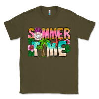 Army Green Summer Time Classic Tee - CowhideDigitalArt
