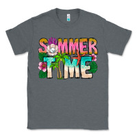 Charcoal Heather Summer Time Classic Tee - CowhideDigitalArt