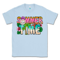 Dusty Blue Summer Time Classic Tee - CowhideDigitalArt