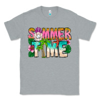 Heather Grey Summer Time Classic Tee - CowhideDigitalArt