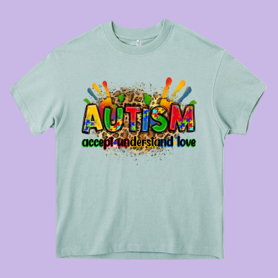 Autism Accept Understand Love Heavy Core Tee Designed By Zillion Design Studio