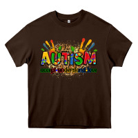 Chocolate Brown autism accept understand love Heavy Core Tee - Zillion Design Studio
