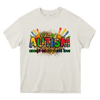 Cream autism accept understand love Heavy Core Tee - Zillion Design Studio