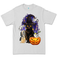 Dove Grey Halloween Cat and Pumpkin Premium Tee - texasbilliewilder